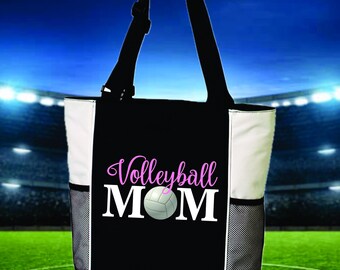 Volleyball Mom Tote | Sports Zippered Bag