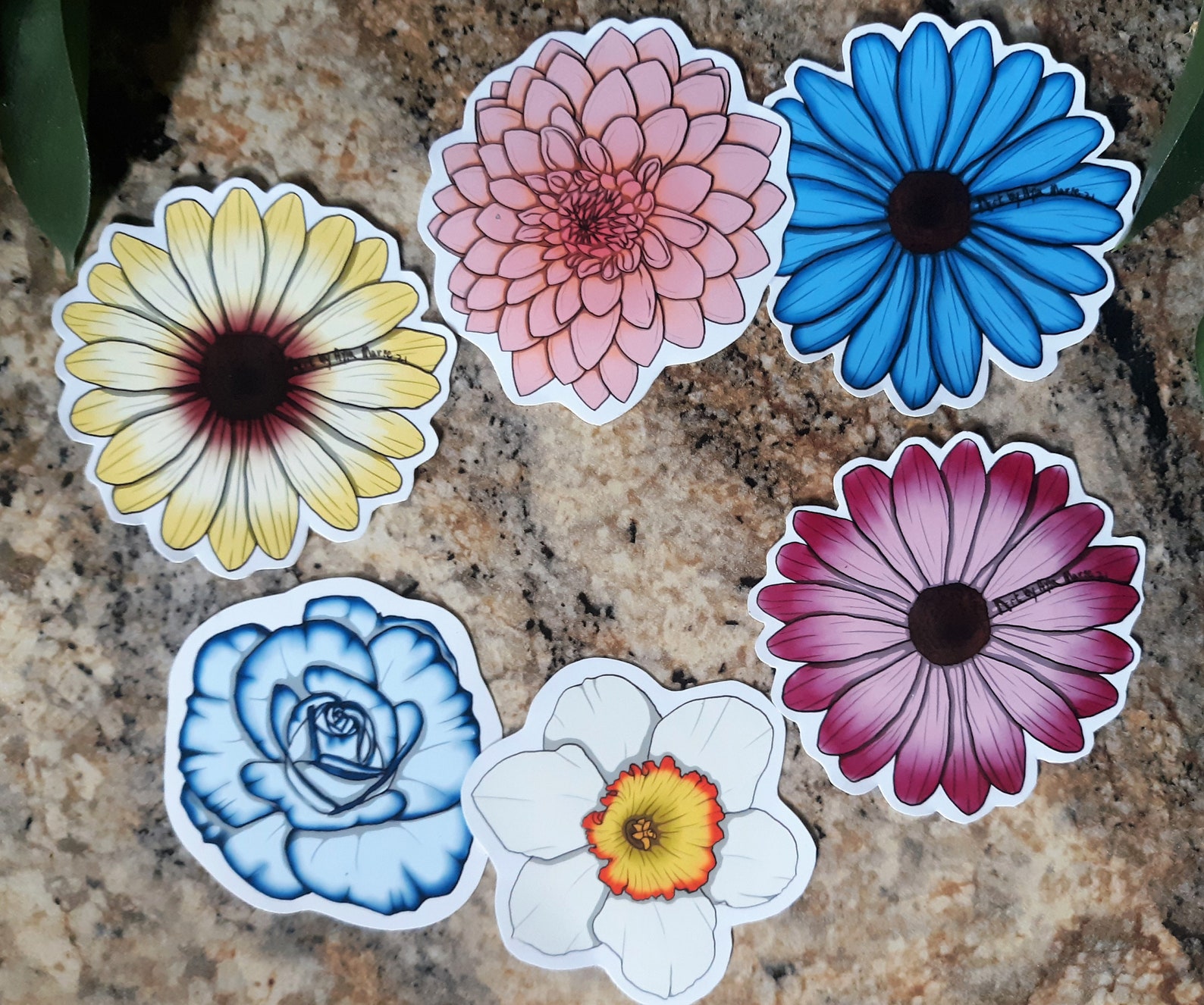 6 Piece Glossy Vinyl Flower Sticker Set for cars water Etsy