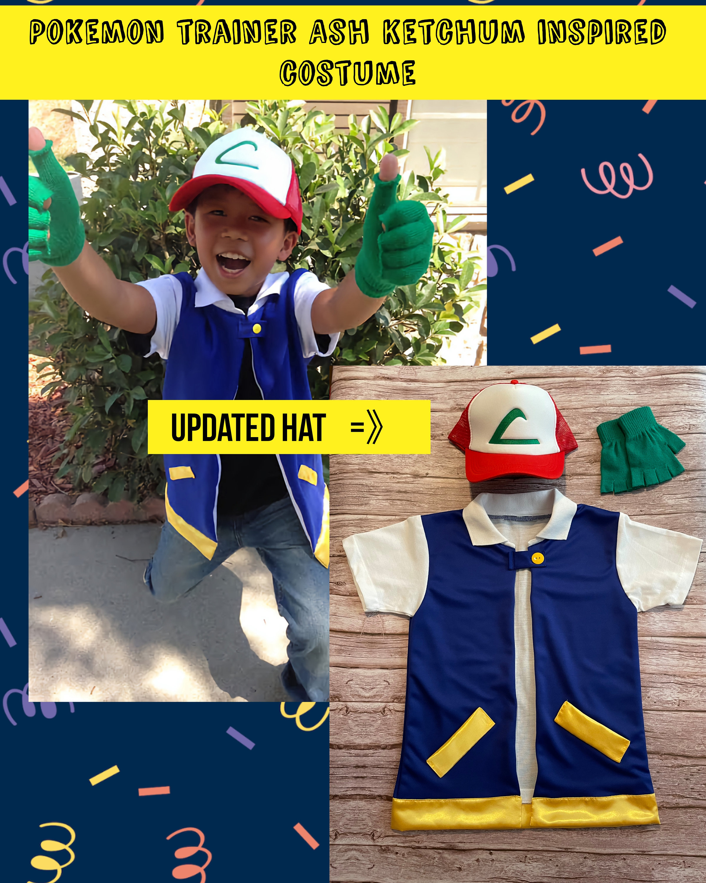 Stationair Lastig Nacht 3pc Child's Ash Ketchum Pokémon Trainer Costume. BLUE - Etsy Nederland