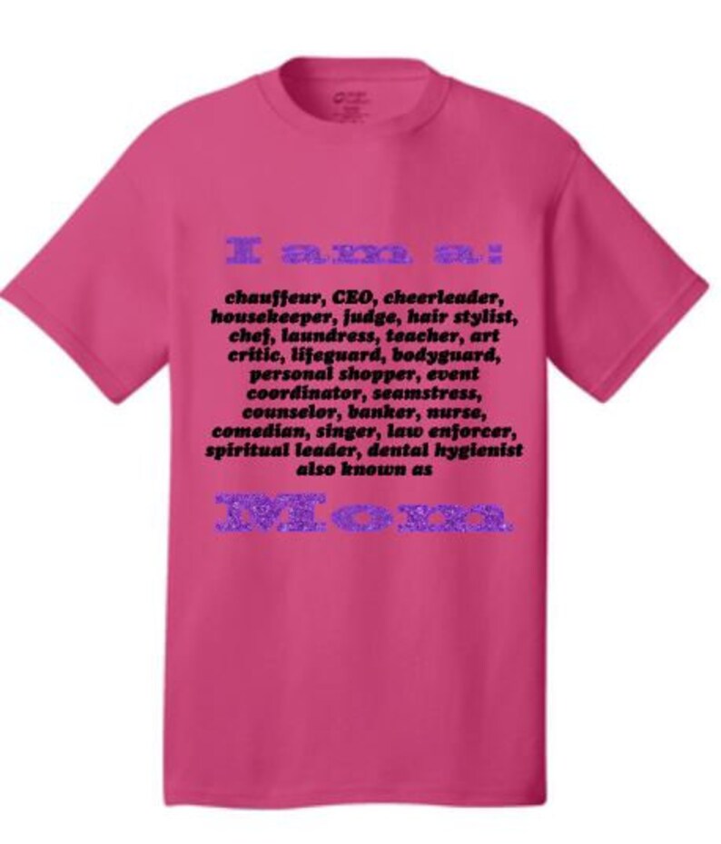 Roles Of A Mom T Shirt Etsy