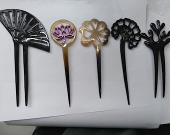 5 pcs/ buffalo horn hair pins K13