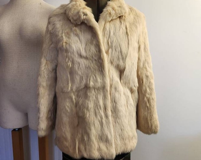 Vintage White Rabbit Fur Coat Size Medium to Large Real Fur Etsy