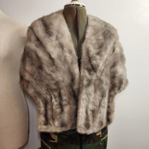 Vintage sapphire mink fur shrug real fur wrap shru