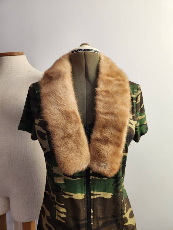 Real vintage mink fur collar with clothing clips p