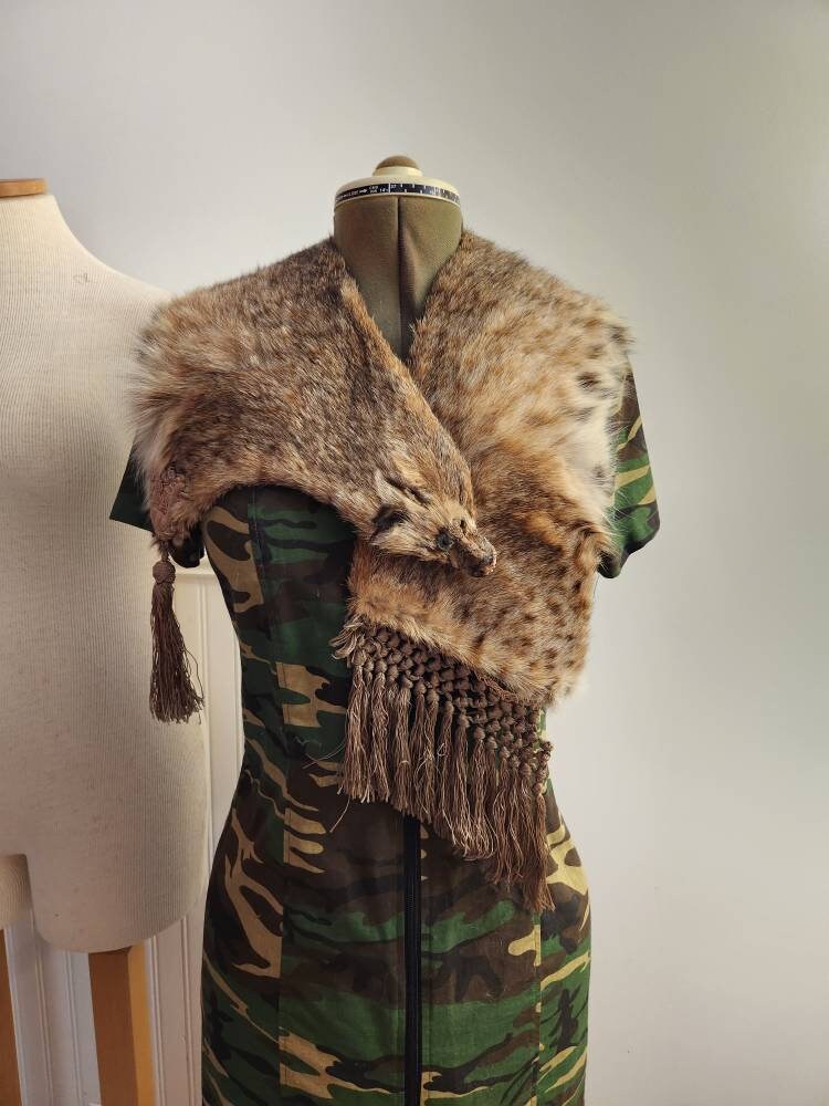 Real Antique Lynx/bobcat Fur Stole, Wrap, Shawl Early 1900s Real