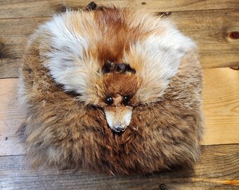 Vintage red fox fur muff XL real fur muff 1920s 1930s 1940s real fox fur muff adult size discounted for shedding damages