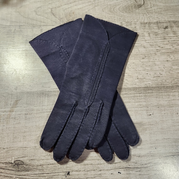Vintage navy blue gloves Gem