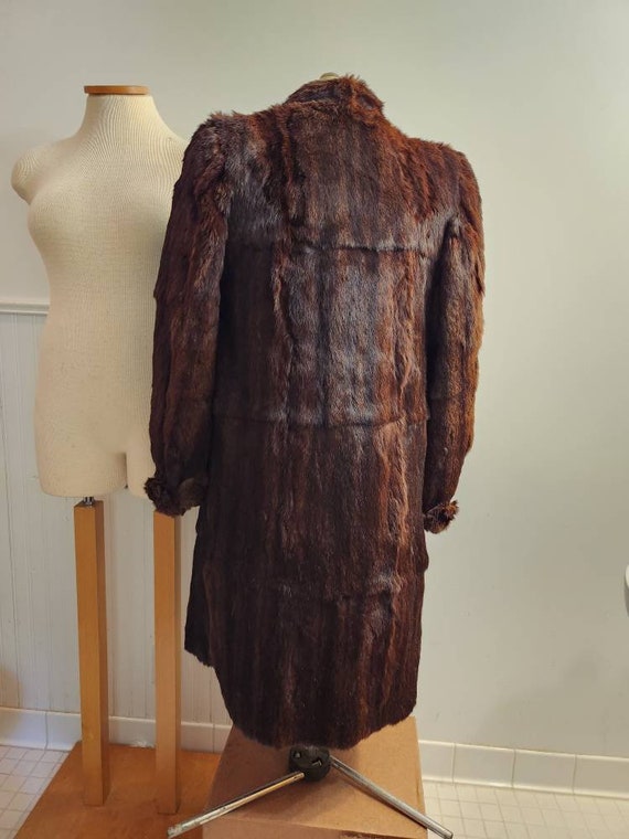 Vintage mink fur trench coat size large 1930s 194… - image 5