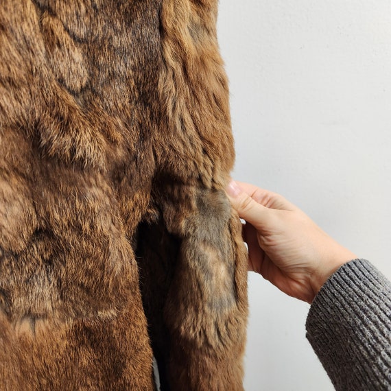 Vintage rabbit and fox fur coat size medium real … - image 6