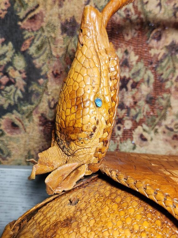Antique real armadillo purse 1930s 1940s tail handle … - Gem
