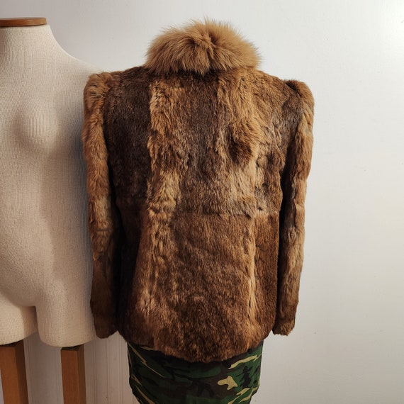 Vintage rabbit and fox fur coat size medium real … - image 4