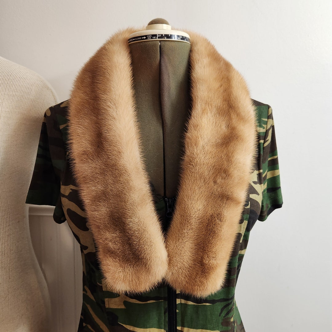1950s vintage mink collar, vintage accessory coat collar
