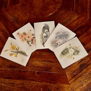 Cartes de correspondance florales assorties