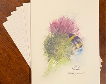 Scottish Thistle Greeting Cards Set of 3 Blank Cards 5 x 7 Inch Floral Alcohol Ink Artwork Scottish Thistle Greeting Cards Set of 3 Blank Cards 5 x 7 Inch Floral Alcohol Ink Artwork