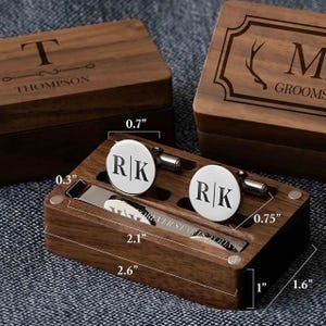 Gepersonaliseerde manchetknopen herenshirt Gepersonaliseerde manchetknopen Huwelijkscadeaus voor bruidegom Gegraveerd LOGO Houten dasspeldjes Gravure Lasergravure