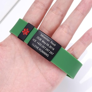 Gepersonaliseerde sportmedische alarmarmbanden voor heren dames kinderen gratis gravure op maat gemaakte SOS-ID-armband met medische noodkaart