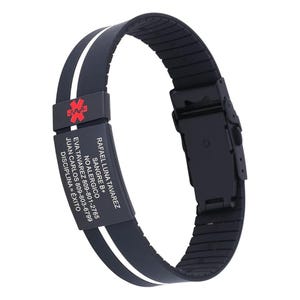 Custom Sport Medical Alert Bracelet for Men Personalized SOS Safety Silicone Wristband Medic ID Bracelets for Runners
