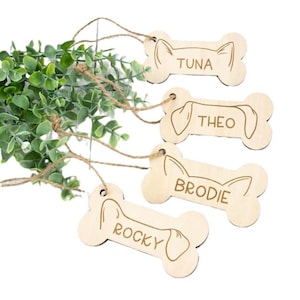 Personalized Wooden Pet ID Tag: Engraved Dog Name & Number