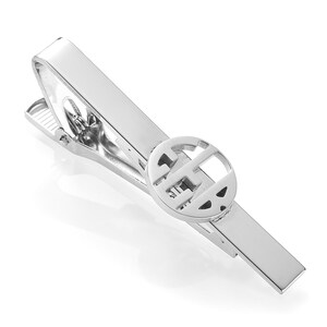 Clip de corbata personalizado para hombre, clip con inicial de nombre, letra de acero inoxidable, logotipo redondo, accesorios de boda para hombre, joyería, regalo, carta de boda