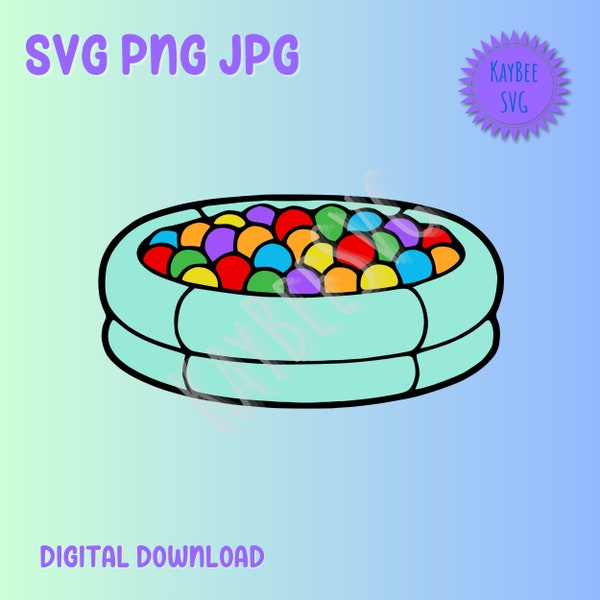 Toy Ball Pit SVG PNG Clipart Digital Cut File Download for Cricut Silhouette Sublimation Printable Art - Commercial Use