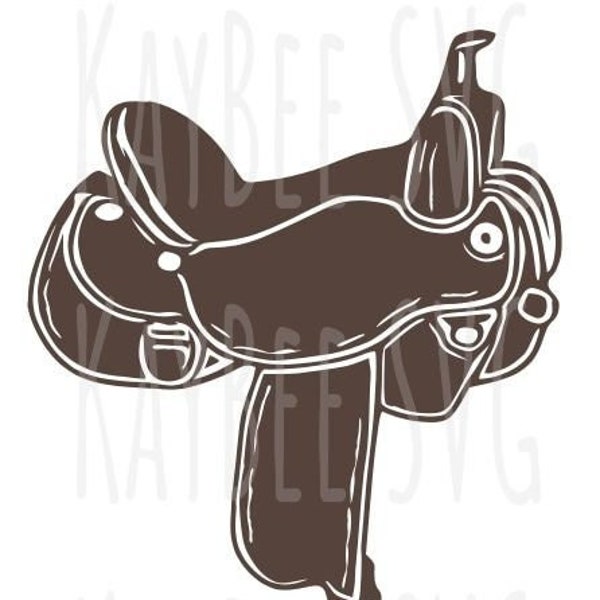 Western Horse Saddle SVG PNG JPG Clipart Digital Cut File Download for Cricut Silhouette Sublimation Printable Art - Commercial Use