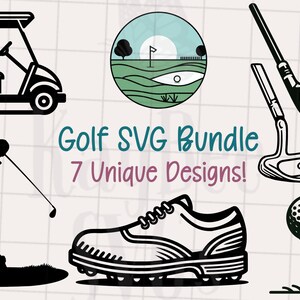 Golf SVG PNG Sports Clipart for Golfers and Father's Day Crafts | Cut File Bundle for Cricut, Silhouette, Laser Engraving, Sublimation Art