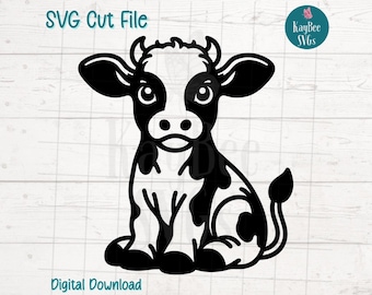 Bébé vache SVG, fichier de coupe pour Cricut, Silhouette (usage commercial) (numérique)