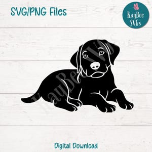 Labrador Puppy SVG PNG Cute Dog Clipart for Pet Lover and Family Crafts | Cut Files for Cricut, Silhouette, Laser Engraving, Sublimation