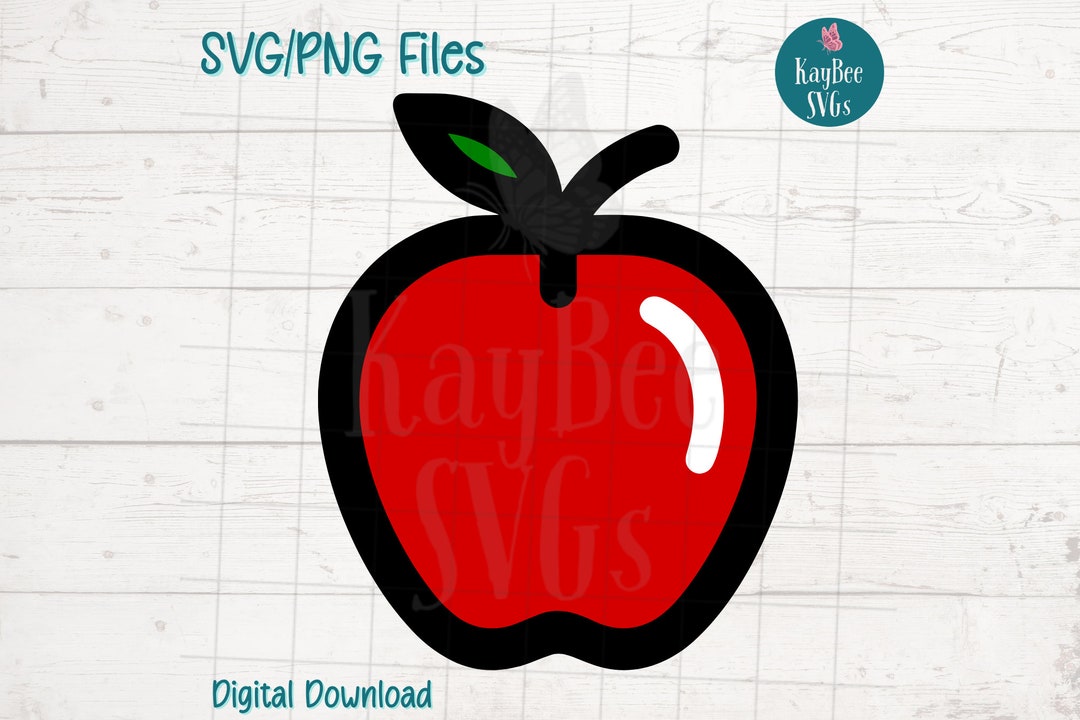 Apple SVG/PNG Cut Files for Cricut, Silhouette, Digital Download ...