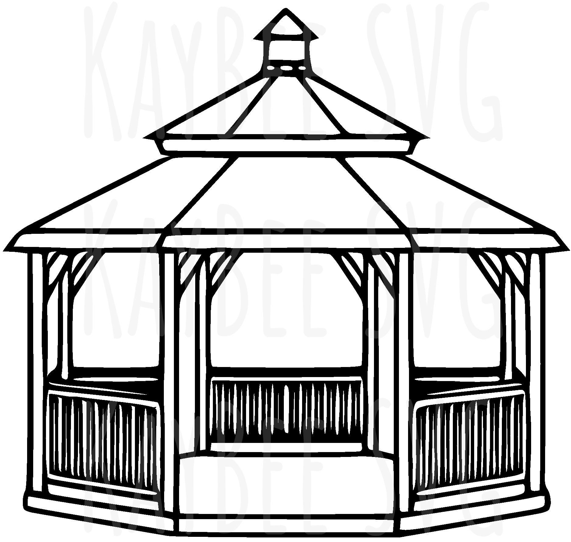 Gazebo SVG PNG JPG Clipart Digital Cut File Download for Etsy