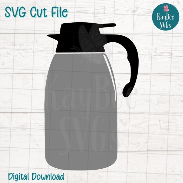 Thermal Coffee Carafe SVG PNG Jpg Clipart Digital Cut File Download for Cricut Silhouette Sublimation Printable Art - Commercial Use