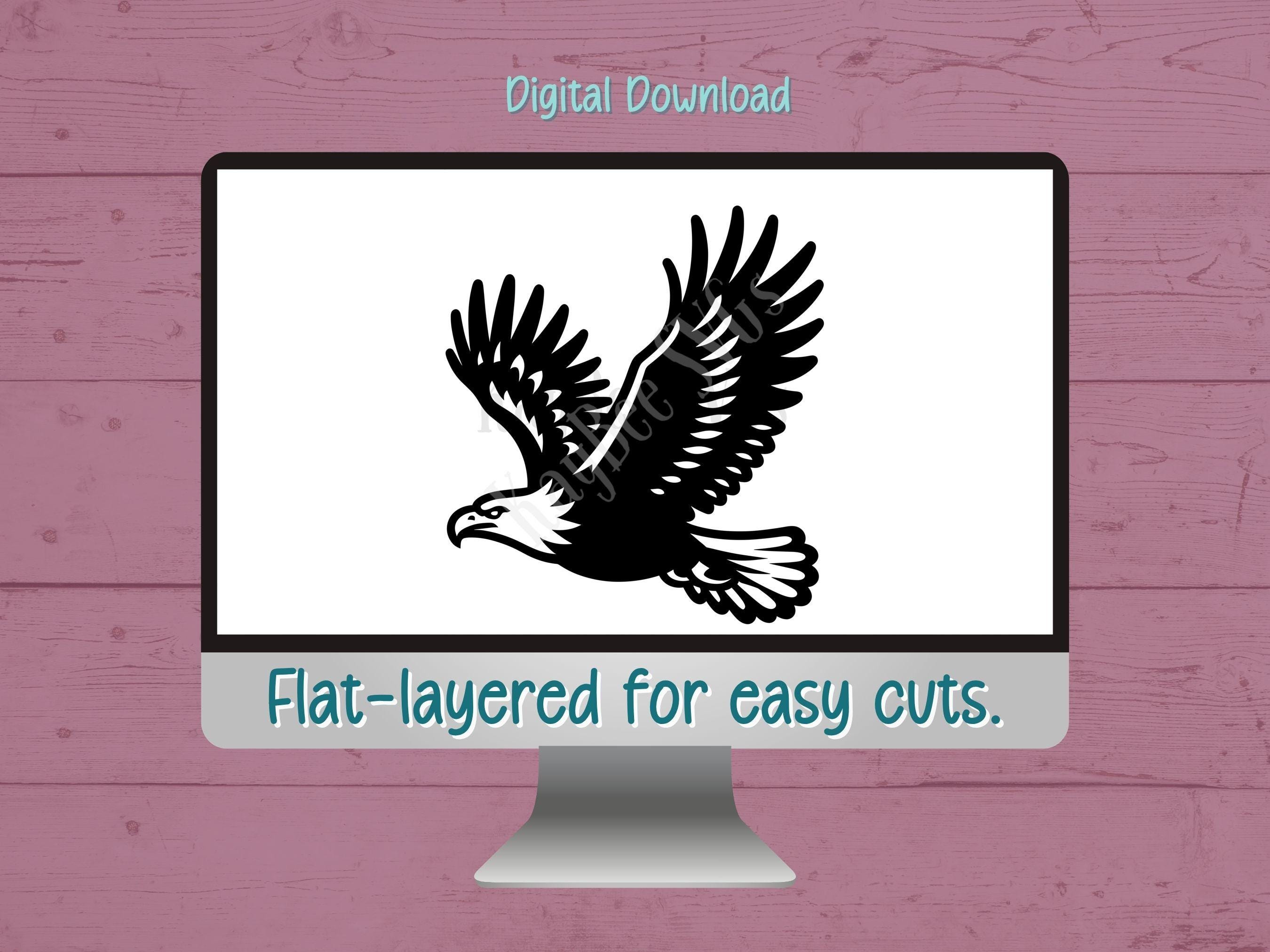 Flying Bald Eagle SVG PNG Clipart Cut Files for Cricut, Silhouette ...