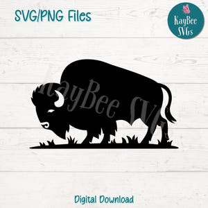 Buffalo Bison SVG PNG Cut Files for Cricut & Silhouette, Digital Download for Laser Engraving, Sublimation, Commercial Use Clipart