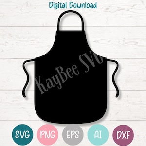 Apron SVG PNG Cut Files for Cricut, Silhouette Digital Download, Laser Engraving, Sublimation Printable, Commercial Use Clipart