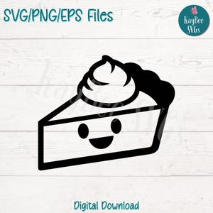 Torta de Abóbora SVG PNG Clipart de Sobremesa de Ação de Graças para Artesanato de Outono e Feriados | Arquivo de Corte para Cricut, Silhouette, Gravação a Laser, Sublimação