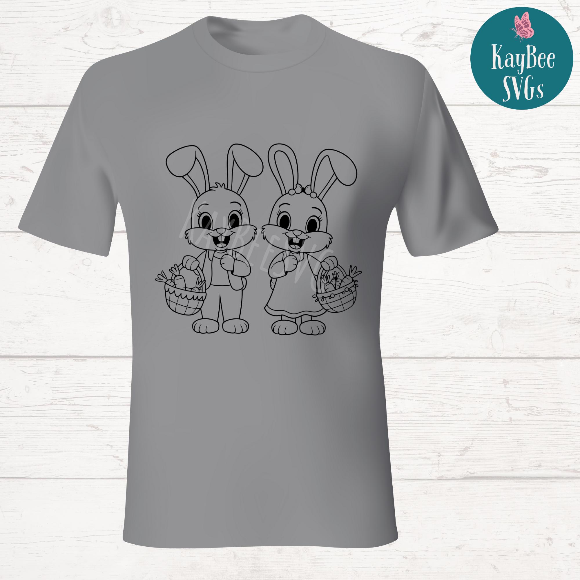 Easter Bunnies SVG PNG Clipart Cut Files for Cricut, Silhouette, Laser ...