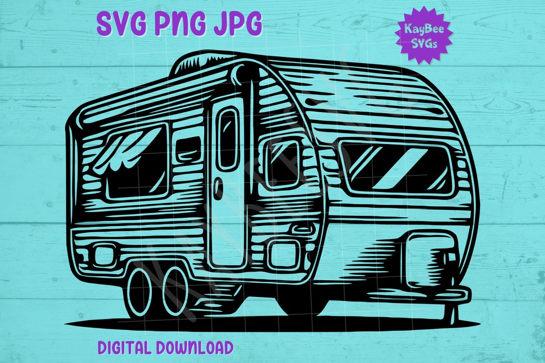 Fifth Wheel Camper Trailer SVG PNG Jpg Clipart Digital Cut - Etsy