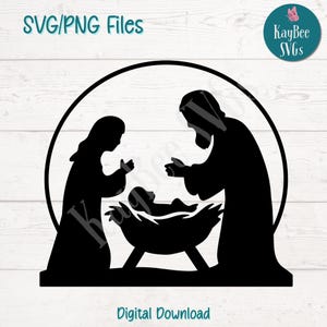 Baby Jesus in Manger SVG PNG Cut Files for Cricut Digital Download, Laser Engraving, Sublimation, Printable Clipart, Commercial Use Clip Art