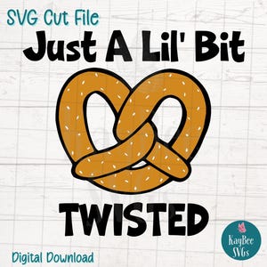 Solo un piccolo pretzel contorto in formato SVG e PNG, file di taglio per Cricut, Silhouette, download digitale, incisione laser, stampa a sublimazione, commerciale