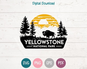 Yellowstone SVG PNG Clipart Cut Files for Cricut, Silhouette, Laser Engraving, Sublimation (Digital)