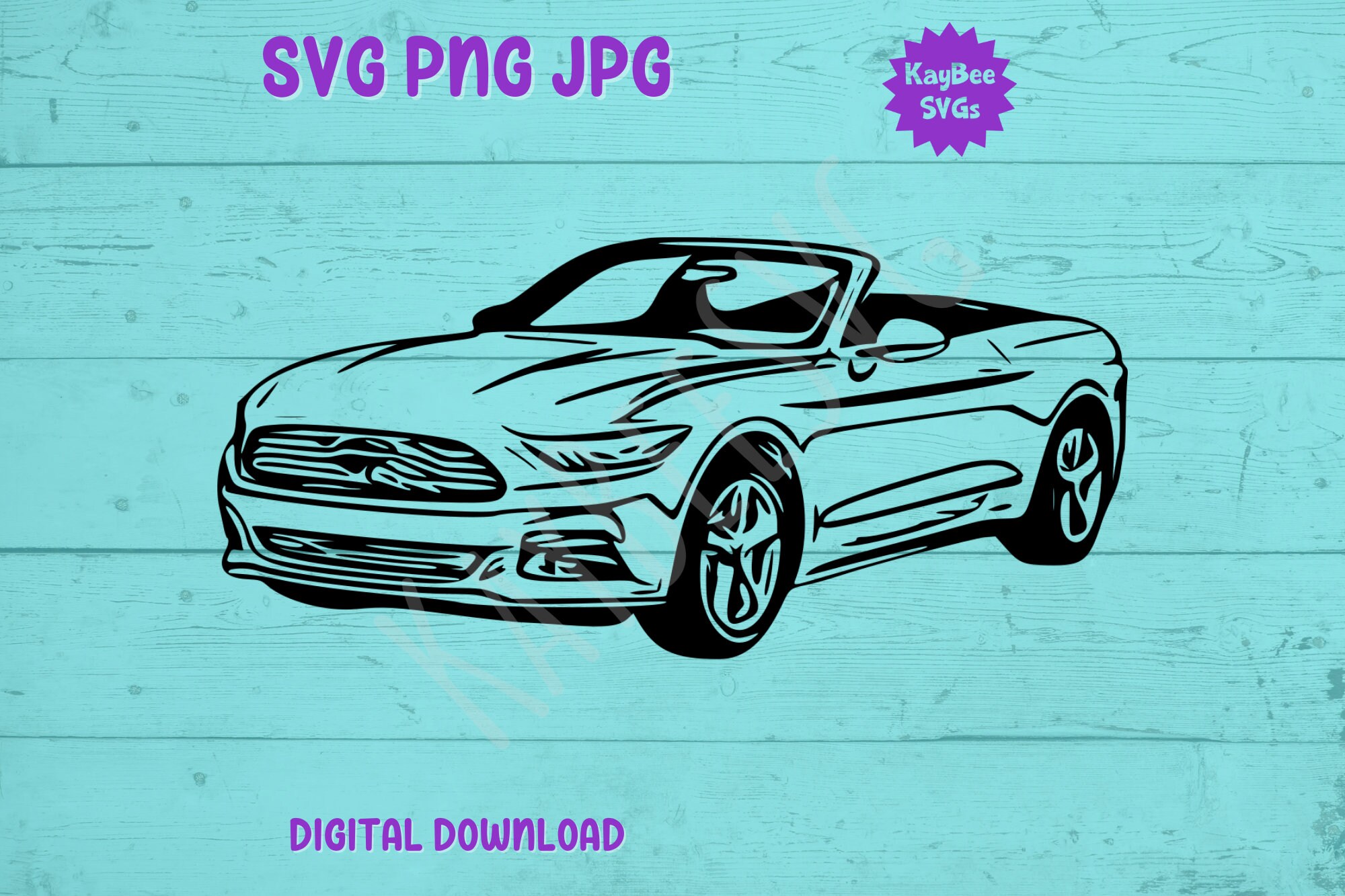 Convertible Sports Car SVG PNG JPG Clipart Digital Cut File Etsy