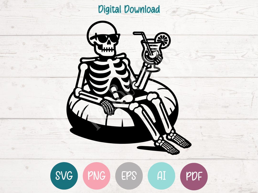 Skeleton Inflatable SVG: Summer Clipart for Cricut, Silhouette (digital ...