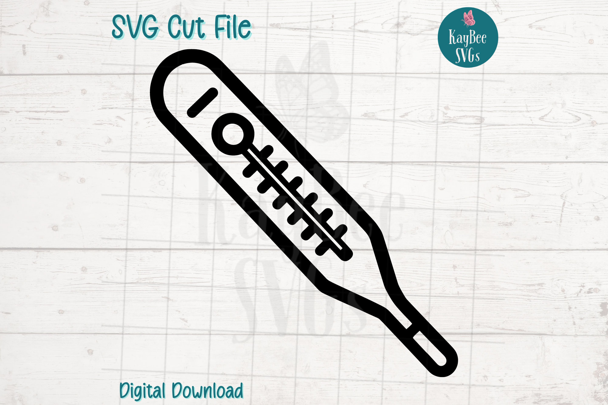 Medical Thermometer SVG PNG Health Clipart for Nurse and Wellness Crafts | Cut File for Cricut, Silhouette, Laser Engraving, Sublimation Art