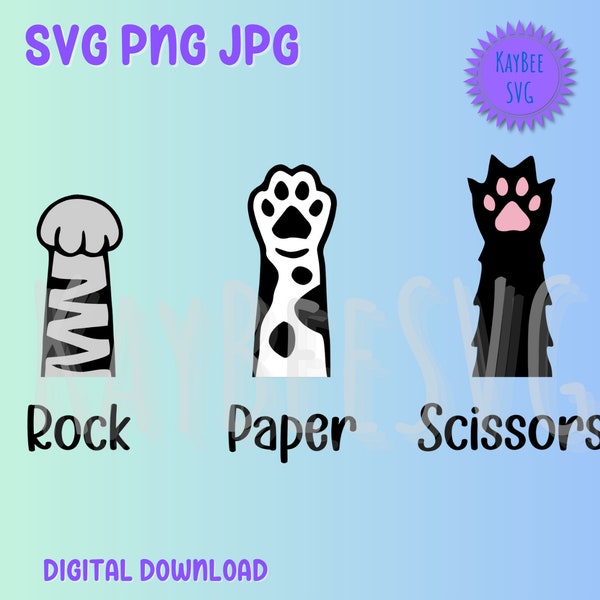 Rock Paper Scissors Cat Paws Etsy