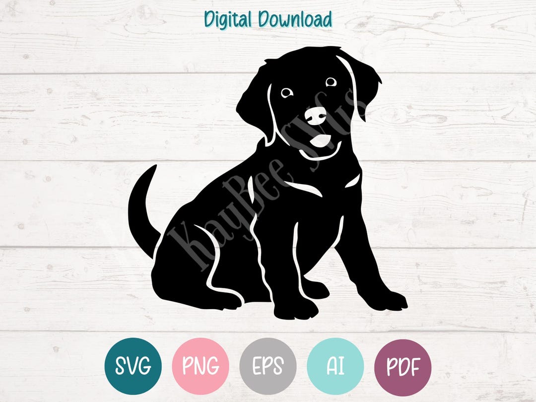 Labrador Puppy SVG: Clipart Cut Files for Cricut, Silhouette (digital ...