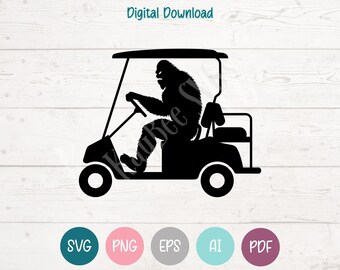 Bigfoot Golf Cart SVG: Cricut, Silhouette Cut Files (Digital Download)