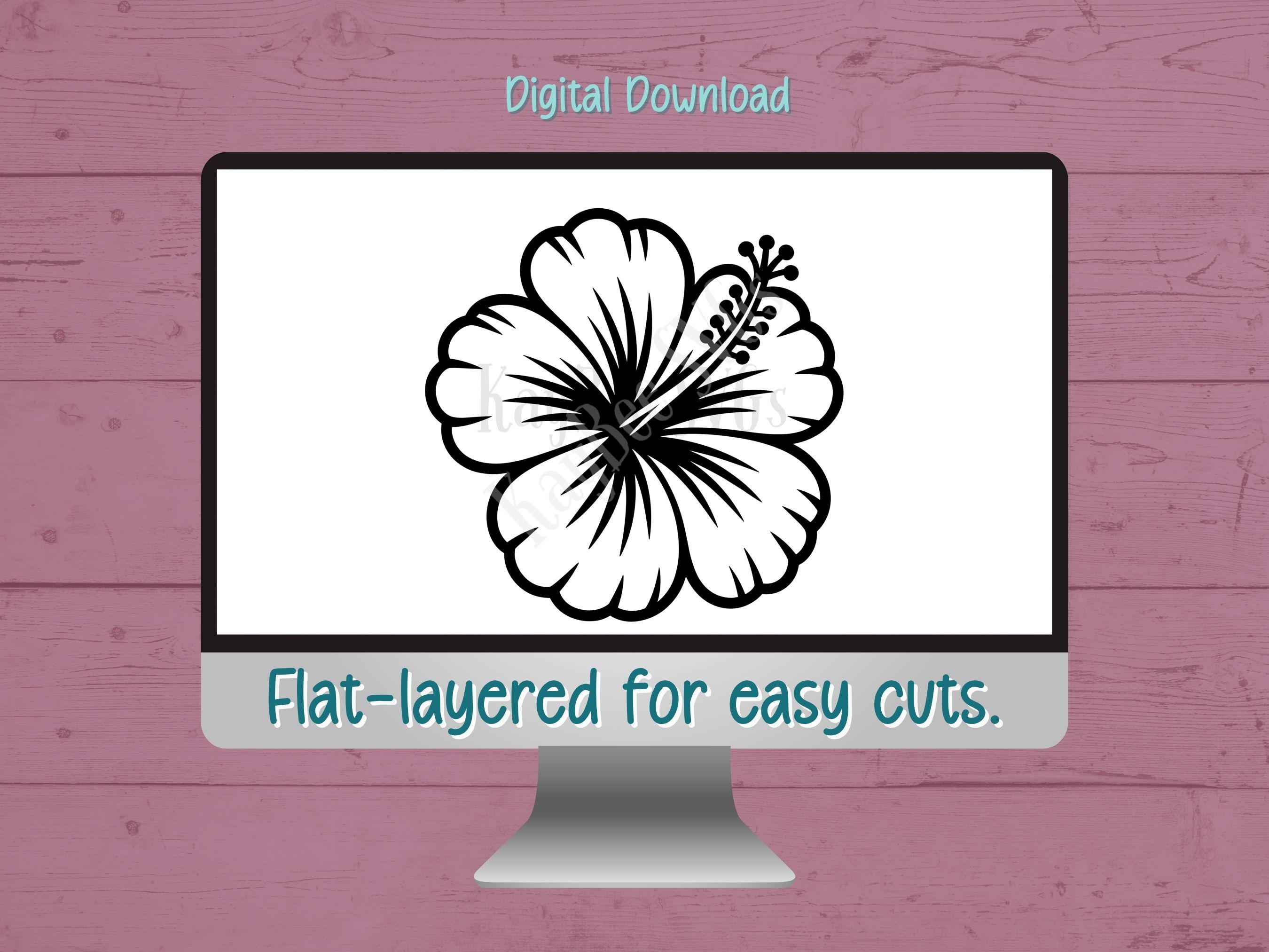 Hibiscus Flower SVG PNG Clipart Cut Files for Cricut, Silhouette ...