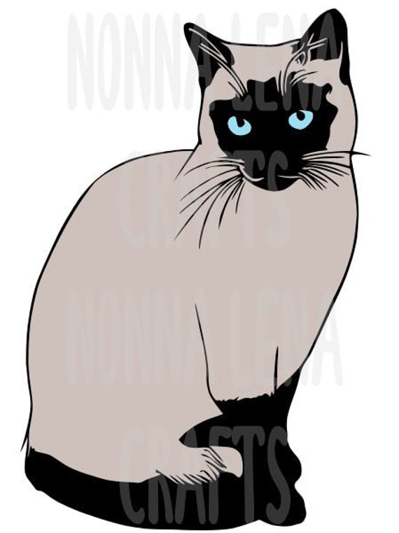 Siamese Cat SVG PNG JPG Clipart Cut File Download for Cricut | Etsy