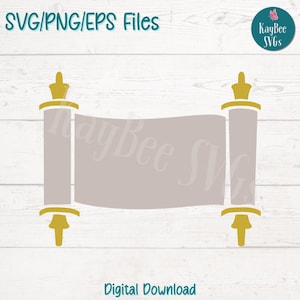 Torah Scroll SVG PNG Jewish Clipart for Faith and Religious Crafts | Cut File for Cricut, Silhouette, Laser Engraving, Sublimation, Print