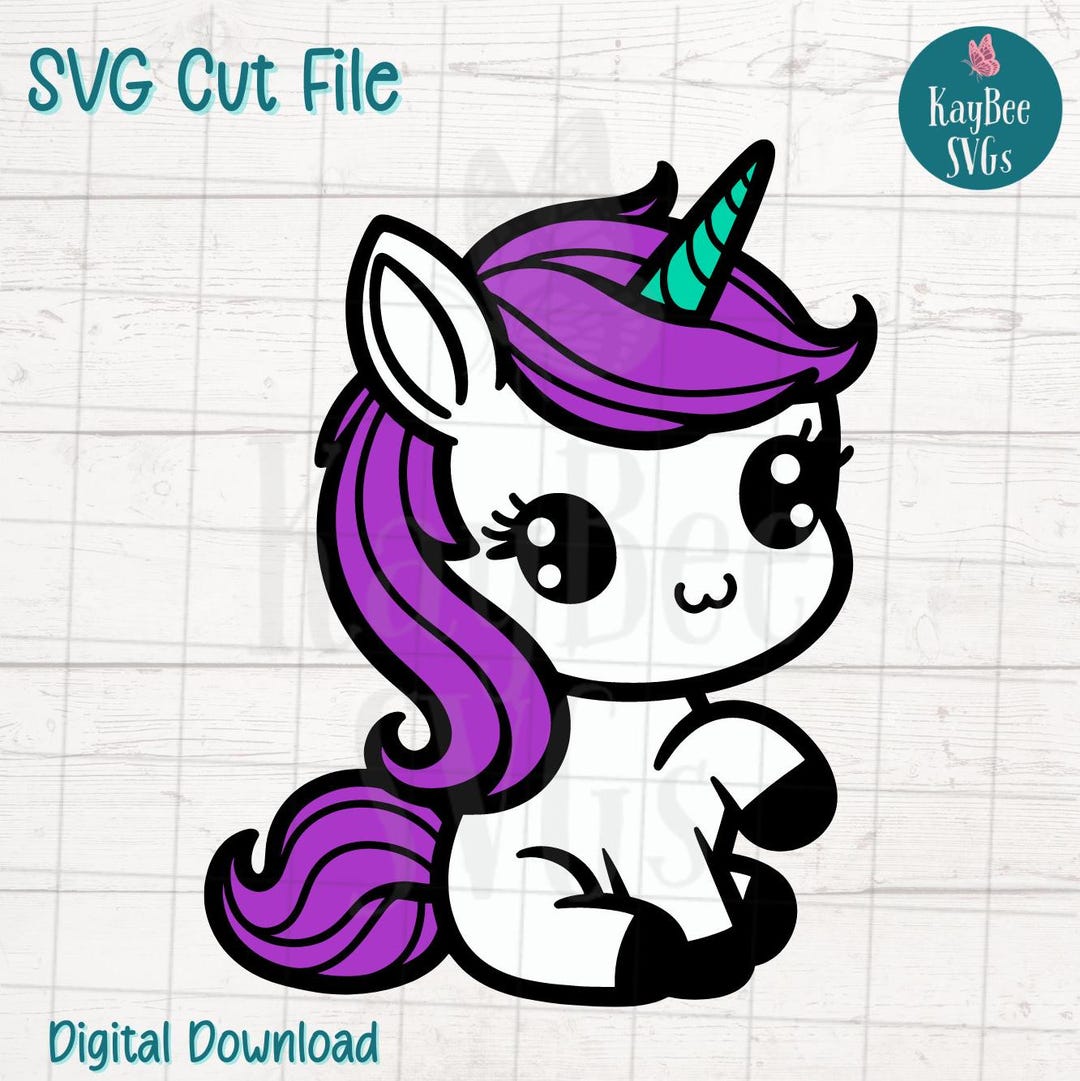 Cute Unicorn SVG PNG Cut Files for Cricut, Silhouette Digital Download ...